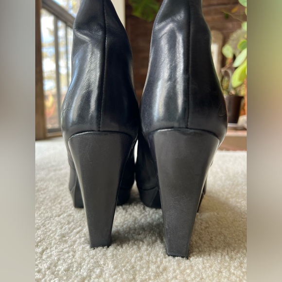 Fluevog On Course Leeward Platform Knee Boots --Tequila Black -- size 10 - Picture 2 of 9